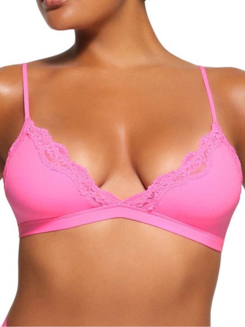 SKIMS Fits Everybody Lace Triangle Bralette L